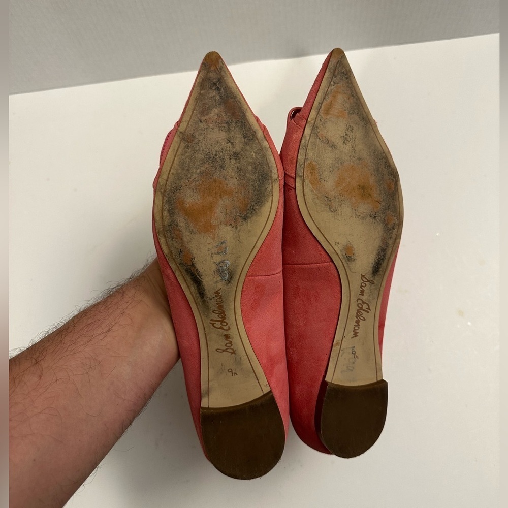 SAM EDELMAN Sonja Suede Leather Buckle Flats in Baltic Pink Size 9.5 - Picture 10 of 14